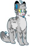 2017 alpha_channel ambiguous_gender black_ear_tips blep blue_eyes blue_inner_ear blue_outline blue_tongue cheek_tuft digital_drawing_(artwork) digital_media_(artwork) digitigrade domestic_cat facial_tuft felid feline felis female_(lore) feral flat_colors forked_tongue full-length_portrait fur grey_body grey_fur head_tuft jaspering mammal outline paws pink_nose portrait pupils rainy_(jaspering) simple_background slit_pupils smile snout solo standing tail tongue tongue_out transparent_background tuft whisker_spots yellow_sclera