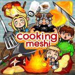  1girl 3boys bread chilchuck_tims cooking cooking_mama dungeon_meshi food frying_pan highres kitchen_knife knife laios_touden looking_at_viewer marcille_donato multiple_boys open_mouth parody salt senshi_(dungeon_meshi) serhawke staff 