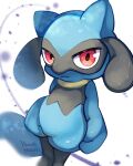 ambiguous_gender anthro biped daww generation_4_pokemon hi_res nintendo pokemon pokemon_(species) riolu solo yawaoru