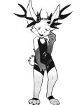  anthro antlers clothing cuming girly hi_res horn jackalope lagomorph latex male mammal solo torn_clothing verum_(character) zerauskii 
