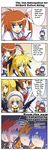  4koma 5girls artist_request blonde_hair caro_ru_lushe comic fate_testarossa hard_translated lyrical_nanoha magical_girl mahou_shoujo_lyrical_nanoha_strikers multiple_girls subaru_nakajima takamachi_nanoha teana_lanster translated twintails yagami_hayate 