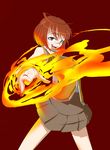  artist_request bangs fire my-hime school_uniform solo tokiha_mai 