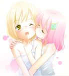  bangs kiss lowres multiple_girls original st+1 yuri 