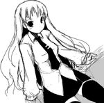  copyright_request greyscale kaneru monochrome sketch solo thighhighs 