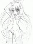  greyscale long_hair louise_francoise_le_blanc_de_la_valliere monochrome nagatsuki_rio panties pentacle sketch thighhighs underwear zero_no_tsukaima 