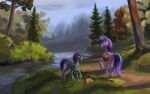  equid equine female feral forest friendship_is_magic fungus hasbro hi_res hooves horn horse kirillk mammal mane mushroom my_little_pony mythological_creature mythological_equine mythology nyx_(mlp) plant pony tail tree twilight_sparkle_(mlp) unicorn winged_unicorn wings 