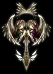  angel bad_id bad_pixiv_id feathers gothic_lolita lolita_fashion multiple_girls original ritsuki siblings sisters sword twins weapon wings 
