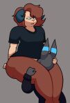  2023 alex_(epic_alex_furry) ambiguous/ambiguous ambiguous_gender anthro black_body black_fur bottomless bovid brown_body brown_fur brown_hair caprine chip_at_night clothed clothing duo eeveelution fur generation_2_pokemon goat hair hand_on_head hand_on_leg hand_on_thigh horn joey_(spice) male_(lore) mammal nintendo oral partially_clothed pokemon pokemon_(species) pokemorph shiny_pokemon umbreon 