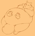  animated belly belly_play belly_rub big_belly blush blush_lines chubby_cheeks disembodied_hand double_chin gourmand_(rain_world) hi_res huge_belly lying male mariodp obese obese_male on_back overweight overweight_male rain_world semi-anthro slugcat tail thick_tail videocult 