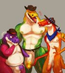  absurd_res alligator alligatorid anthro anthro_on_anthro australian balls barazoku belly belt big_muscles big_pecs big_penis bodily_fluids bowler_hat candy chad_(tadc) clothing cowboy cowboy_hat crocodile crocodilian crocodylid dessert dripping erection food food_creature foreskin genital_fluids genitals glitch_productions group group_nudity gummigoo_(tadc) gummy_(food) gummy_creature hat headgear headwear hi_res huge_filesize humanoid_genitalia humanoid_penis kerchief living_candy long_penis male male/male max_(tadc) mulligan_(artist) muscular muscular_anthro muscular_male nervous nude pecs penis precum reptile scalie size_difference skinny the_amazing_digital_circus thick_penis tongue tongue_out topwear touching_penis trio vest 