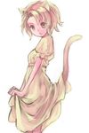  animal_ears blonde_hair cat_ears dress lowres original pocchin solo tail yellow_eyes 