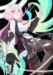  artist_request bandages boots cape earrings gloves glowing glowing_eyes honkai_(series) honkai_impact_3rd jewelry lantern_(honkai_impact) multicolored_hair necktie no_pants pantyhose shirt tagme torn_clothes white_shirt 