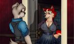  2024 absurd_res anthro anthrofied balto_(series) black_nose breasts canid canine canis cleavage clothed clothed_anthro clothed_female clothed_male clothing crossover disney domestic_dog door duo female folwilliar fur grey_body grey_fur hi_res husky jenna_(balto) lady_and_the_tramp male male/female mammal multicolored_body multicolored_fur nightgown nipple_outline nordic_sled_dog red_body red_fur schnauzer shirt smile spitz story story_in_description tan_body tan_fur topwear tramp_(lady_and_the_tramp) two_tone_body two_tone_fur universal_studios vest 