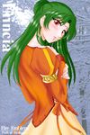  character_name copyright_name elincia_ridell_crimea fire_emblem fire_emblem:_souen_no_kiseki green_hair half_updo hissaa_(starlight_express) long_hair red_eyes solo 