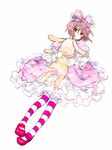  bow doll dress hair_bow heterochromia hisa ribbon rozen_maiden solo souseiseki striped striped_legwear thighhighs 