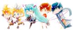  3girls aqua_hair brother_and_sister chibi everyone hatsune_miku kagamine_len kagamine_rin kaito long_hair meiko multiple_boys multiple_girls shimeko siblings twins very_long_hair vocaloid 