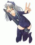  bad_id bad_pixiv_id drawing_tablet face green_eyes oomori_harusame original personification solo thighhighs wacom white_hair 