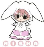  animal_costume animal_ears bunny_costume bunny_ears chibi koge_donbo looking_at_viewer misha_(pita_ten) official_art pajamas pita_ten simple_background solo white_background wings 