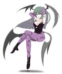  animal_print bad_id bad_pixiv_id bat_print boots breasts demon_girl elbow_gloves gloves green_eyes green_hair large_breasts long_hair morrigan_aensland oza_watto pantyhose print_legwear solo succubus vampire_(game) wings 