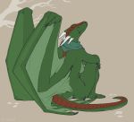  2018 5_fingers anthro caraid digital_media_(artwork) dragon female horn scalie simple_background sitting solo western_dragon yellow_eyes 