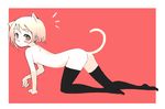  all_fours animal_ears arm_support bad_id bad_pixiv_id bent_over cat_ears flat_chest nude original oza_watto solo tail thighhighs 