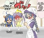  blush dragon_quest hard_translated hiiragi_kagami izumi_konata long_hair lowres lucky_star maid multiple_girls parody poorly_translated translated you2 yuri 