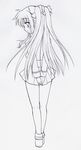  fate_testarossa grey_background greyscale long_hair lyrical_nanoha mahou_shoujo_lyrical_nanoha monochrome saki_chisuzu solo 