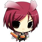  .hack//g.u. 1girl artist_request chibi lowres red_hair short_hair solo yowkow_(.hack//) 