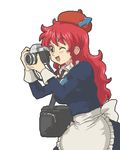  camera commons-tan freckles kasuga_(kasuga39) long_hair lowres red_eyes red_hair solo wikipedia 