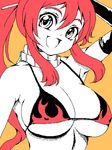  bikini_top breasts elbow_gloves gloves huge_breasts kasanui long_hair lowres oekaki ponytail red_hair scarf solo tengen_toppa_gurren_lagann yoko_littner 