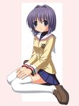  clannad fujibayashi_ryou school_uniform seifuku serafuku thighhighs 