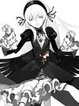  fakepucco greyscale monochrome pantyhose rozen_maiden sketch solo suigintou 