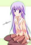  happiness happiness! male_focus paperbook04 purple_eyes purple_hair school_uniform skirt solo trap watarase_jun 