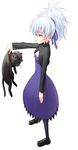  40010prototype black_cat breasts cat caught darker_than_black dress mao_(darker_than_black) nipple_slip nipples pantyhose purple_dress small_breasts solo video_camera yin 