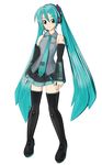  1girl blue_eyes blue_hair hatsune_miku solo thighhighs vocaloid vocaloid_2 