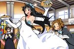  akiyama_mio alternate_hairstyle armpits bad_id bad_pixiv_id bare_shoulders black_eyes black_hair bride brown_eyes brown_hair cross district_9 dress drooling elbow_gloves food gloves gym ips_cells k-on! latin_cross manabe_nodoka multiple_girls one_eye_closed pie pregnant priest short_hair tainaka_ritsu ton-chan turtle tuxedo ufo usuiken wedding_dress wife_and_wife yuri 