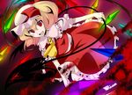  blonde_hair flandre_scarlet hal_(goshujinomocha) hat highres red_eyes short_hair side_ponytail solo touhou wings 