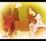  beautiful blush braid brother_and_sister cute family flower gouenji_shuuya gouenji_yuuka hug inazuma_eleven inazuma_eleven_(series) rose shy siblings twin_braids 