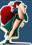  chinese_clothes fighting_stance green_eyes green_panties hat hong_meiling kieyza long_hair panties red_hair solo touhou underwear very_long_hair 