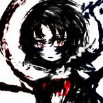  bad_id bad_pixiv_id blood f7(eiki) houjuu_nue looking_at_viewer monochrome short_hair simple_background solo spot_color touhou white_background 
