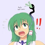  1girl bad_deviantart_id bad_id boy's_club english feels_good_man frog green_eyes green_hair hair_ornament jadf kochiya_sanae meme pepe_the_frog sicp snake solo surprised sweatdrop touhou 