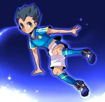  blue blue_hair boy glow glowing inazuma_eleven inazuma_eleven_(series) smile spiked_hair spiky_hair utsunomiya_toramaru 