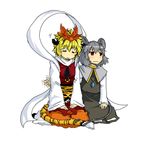  animal_ears blonde_hair blush cat_ears cat_tail closed_eyes grey_hair hair_ornament jewelry kemonomimi_mode mouse_ears mouse_tail multiple_girls nazrin necklace red_eyes sleeping tail tiger_tail toramaru_shou touhou yomegane 