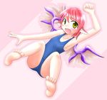  barefoot des feet mystia_lorelei one-piece_swimsuit school_swimsuit solo swimsuit touhou 