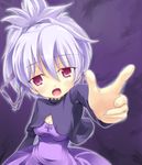  albino darker_than_black dress kuro_(be_ok) long_hair purple_dress red_eyes solo white_hair yin 