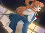  1girl game_cg neon_genesis_evangelion panties school_uniform seifuku serafuku solo soryu_asuka_langley underwear 