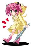  akari_ryuryuwa boots kobayakawa_yutaka lucky_star pink_footwear raincoat rubber_boots solo umbrella 