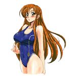  code_geass fujimoto_satoru long_hair one-piece_swimsuit shirley_fenette single_vertical_stripe solo swimsuit wet 