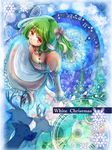  christmas green_hair hair_ribbon kira_(artist) original red_eyes reindeer ribbon solo 