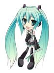  aqua_hair ayase_hikaru hatsune_miku long_hair solo spring_onion thighhighs twintails very_long_hair vocaloid 